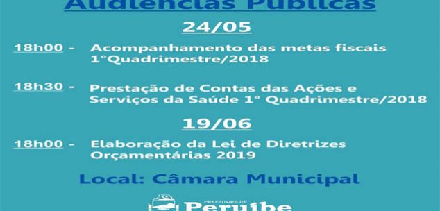 Acompanhe as datas das próximas Audiências Públicas. Venha participar!