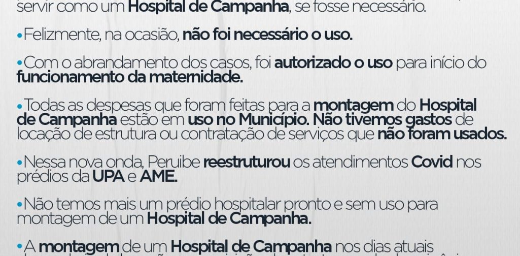 A VERDADE SOBRE O HOSPITAL DE CAMPANHA