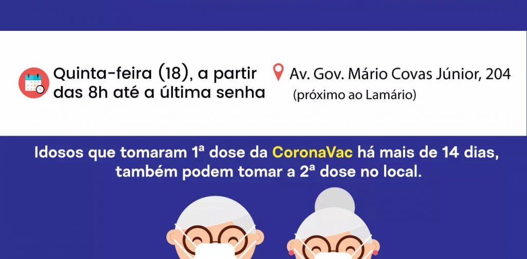 IDOSOS ACIMA DE 74 ANOS TERÃO ‘DRIVE-THRU’ NESTA QUINTA-FEIRA