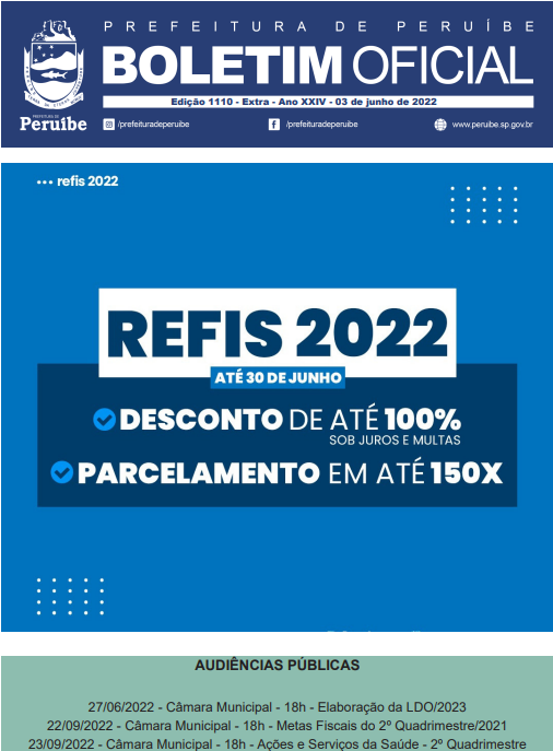 Boletim Oficial do Município – BOM – Edição 1110 – Extra